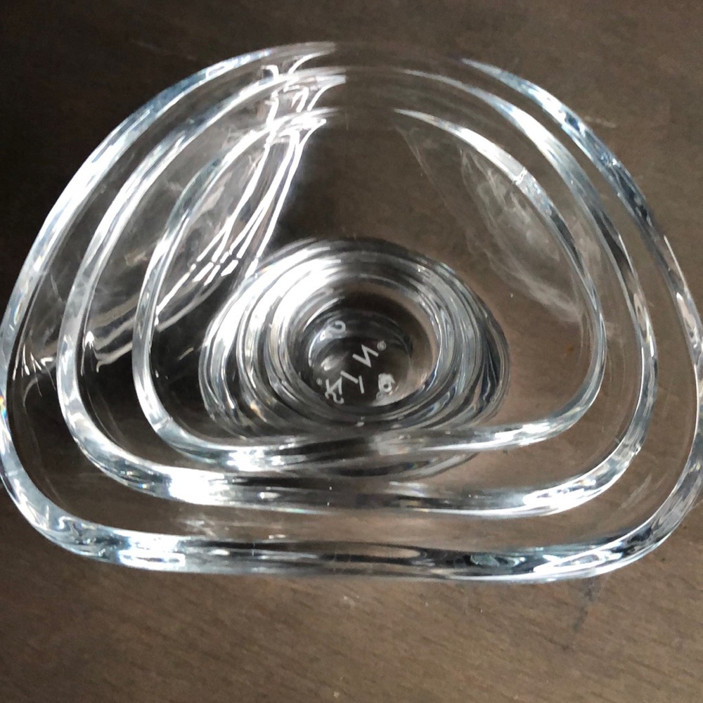 Set of 3 nesting free form glass snack bowls by SIN